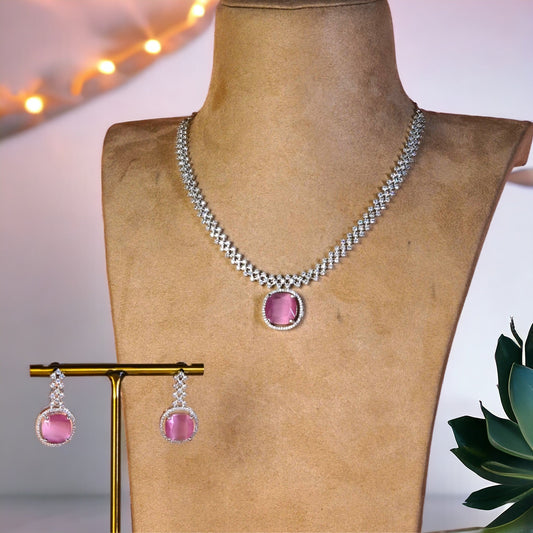 Pink Monalisa Necklace Set