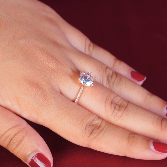 Rose Gold Moissanite Embrace Ring
