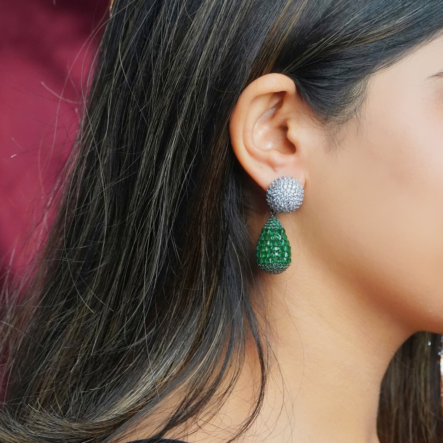 Emerald Drip Earrings