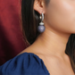 Violet Crystal Ball Earrings