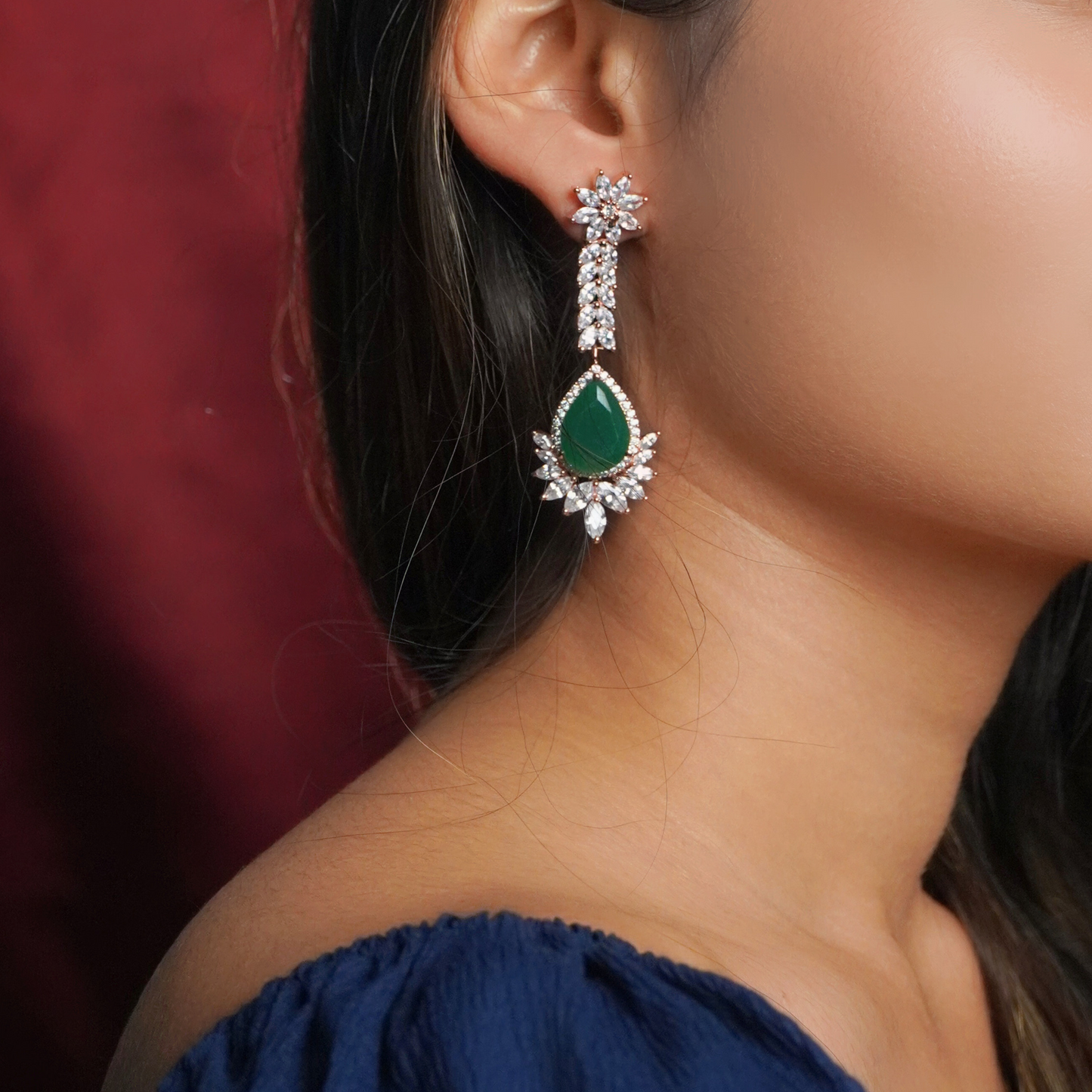 Stellar Emerald Zircon Earrings