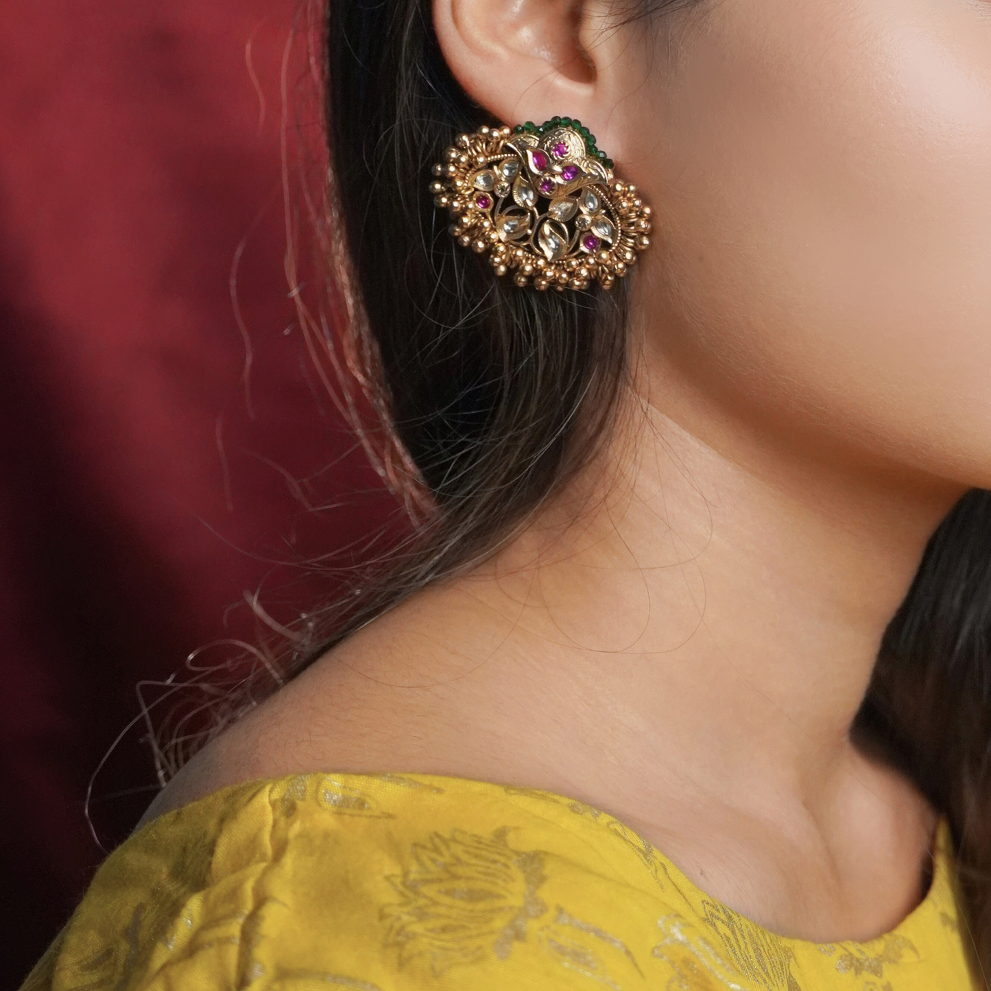 Ranisa Antique Floral Studs