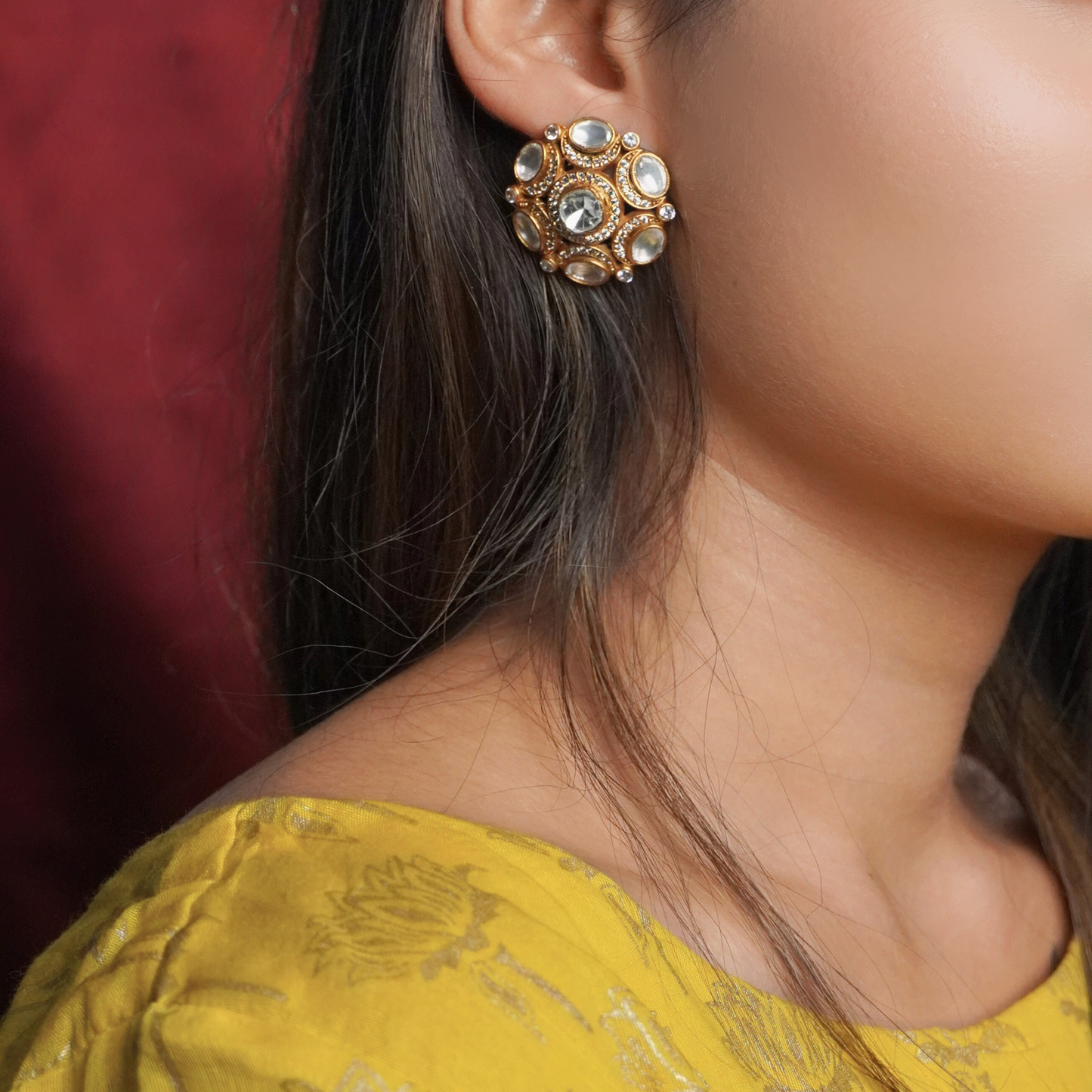 Kundan Polki Studs