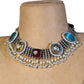 Fusion German Silver Choker Necklace Set