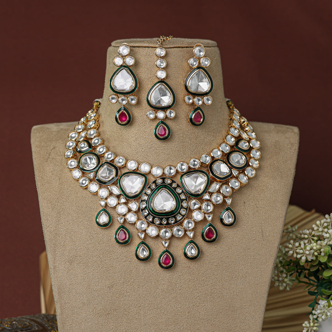 Rajwadi Resham Necklace Set