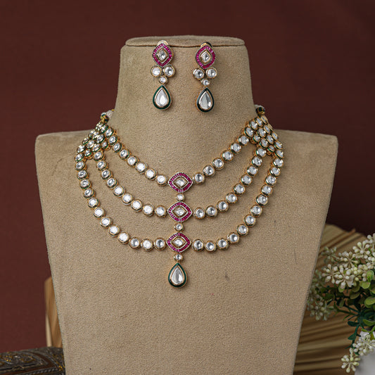 Ruby Polki Royale Necklace Set