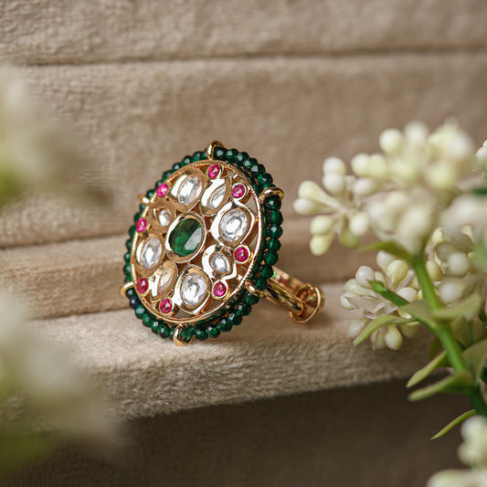 Kundan Aura Ring