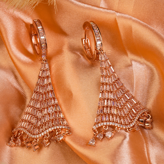 canopy rose gold earrings zircon american diamond by arkie