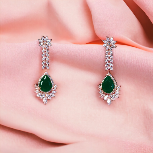 Stellar Emerald Zircon Earrings