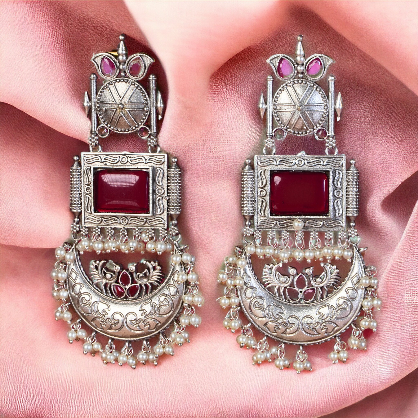 Antique Royal Ruby Earrings